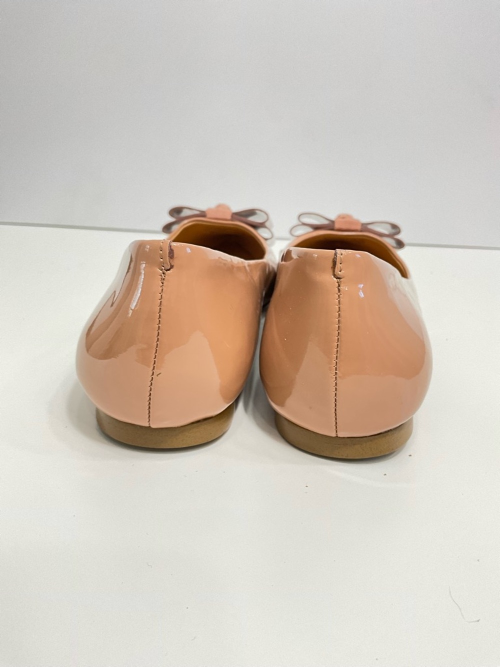 J.CREW Emery Patent Leather Flats Nude Pointed Toe Bow Detail Size 8.5 - Picture 6 of 10